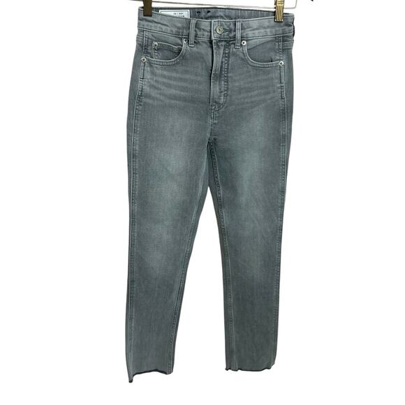 Women's Gap Vintage Slim Sky High Gray Jeans Sz 24 00 Frayed Hem 26" Inseam - Picture 3 of 7